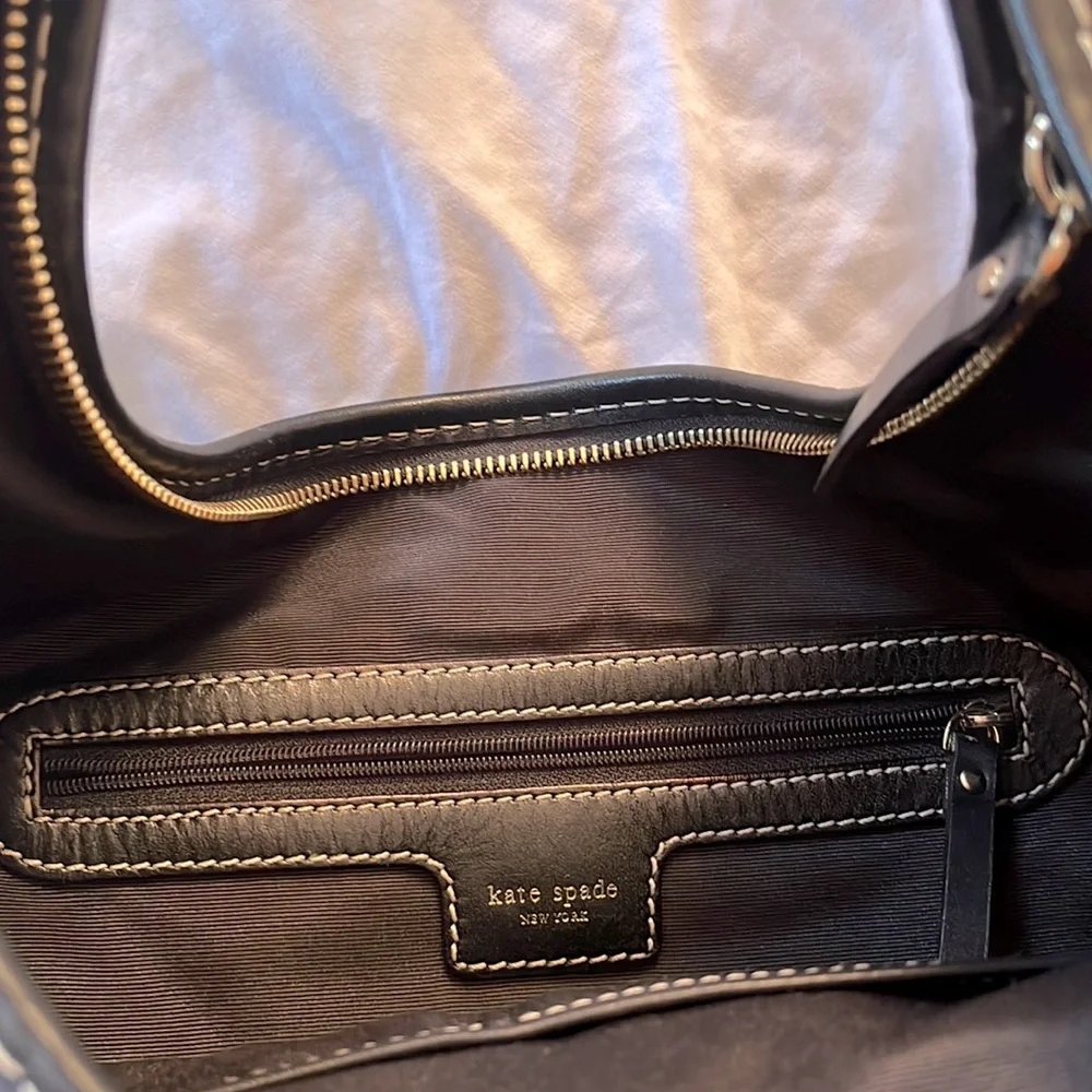 Black and White Kate Spade Shoulder Bag Purse Rounded - Picture 4 of 6